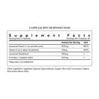 A supplement facts label on a white background with black text. 